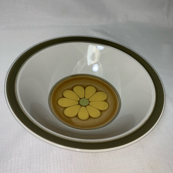 VINTAGE Acsons Doral Japan Mardis Gras Daisy Genuine Stoneware 10" Serving Bowl - Picture 8 of 12